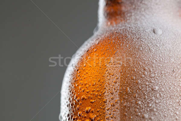 Stockfoto: Bierfles · waterdruppels · vorst · water · partij · abstract