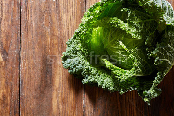 Green savoy cabbage Stock photo © artjazz