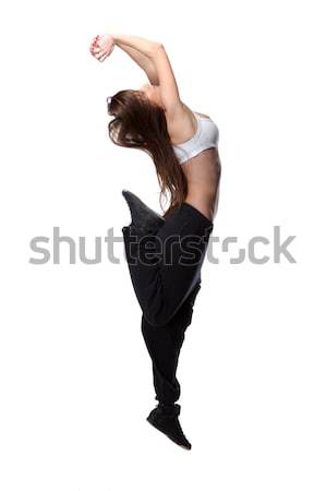привлекательный прыжки женщину девушки черный молодые Сток-фото © artjazz