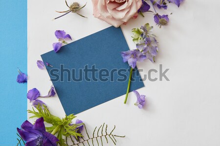 Frame of spring flowers Stock photo © artjazz