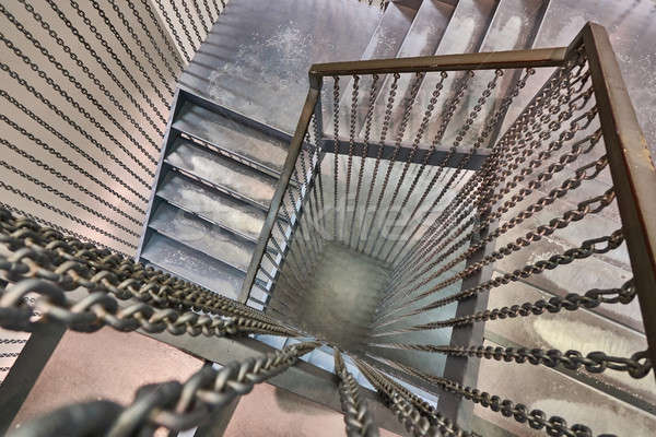 Stock photo: spiral metal staircase