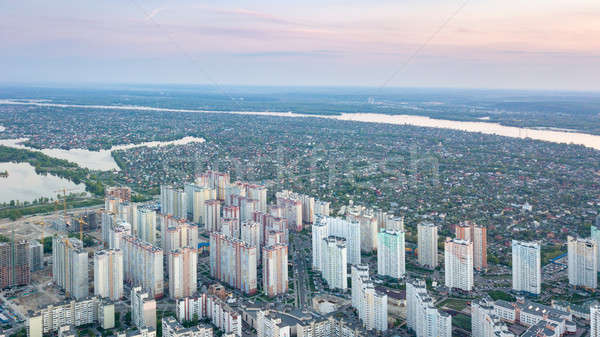 Panoramic view of the town of Kiev with the right and left part of the city and the Dnieper river at Stock photo © artjazz