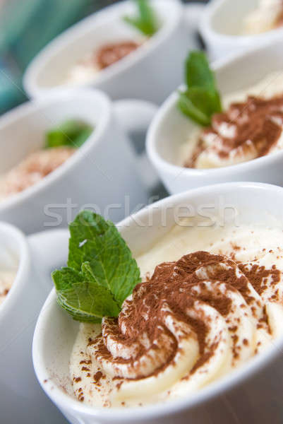 cream cappuccino with mint Stock photo © artjazz