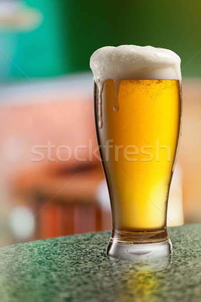 üveg világos sör kocsma asztal bár ital Stock fotó © artjazz