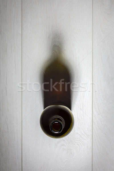 Fles rode wijn kurk witte houten tafel top Stockfoto © artjazz