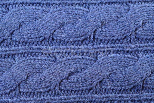 Kék kötött textúra dísz fonatok férfi Stock fotó © artjazz