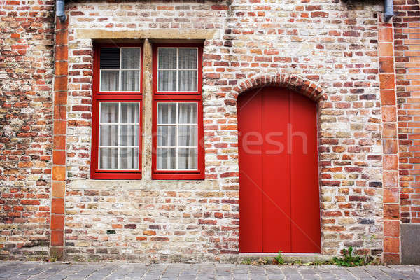 Red door and window Stock photo © artjazz