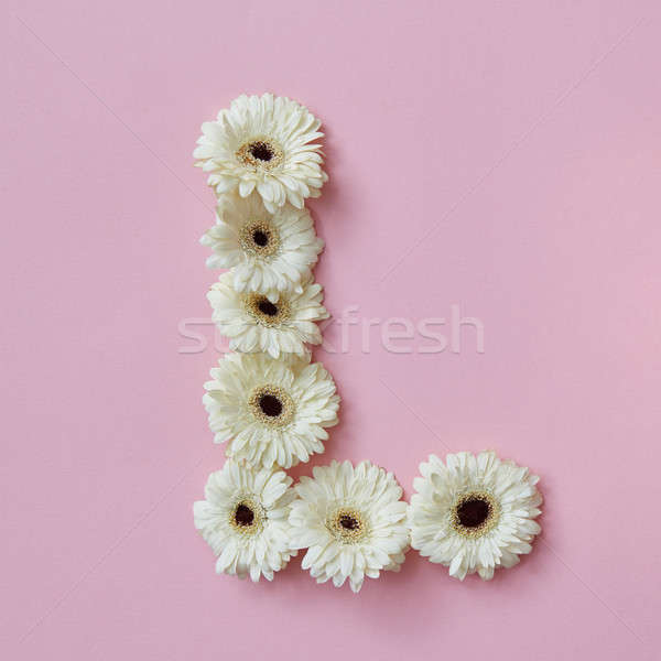 letter L made of flowers. Part of the word LOVE , floral alphabet Stock photo © artjazz