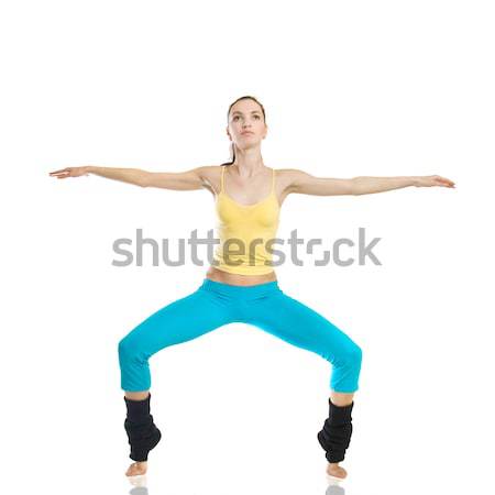 красивая девушка гимнастики белый женщину спорт тело Сток-фото © artjazz