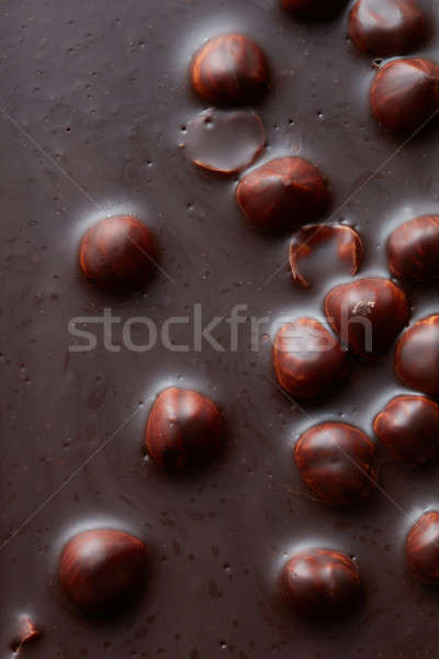 texture of chocolate with nuts Stock photo © artjazz