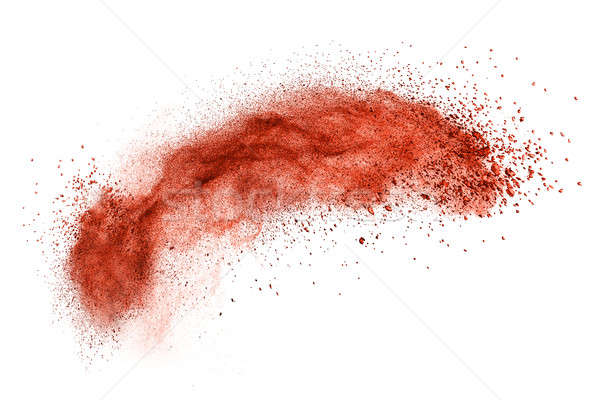 Rojo polvo explosión aislado blanco textura Foto stock © artjazz