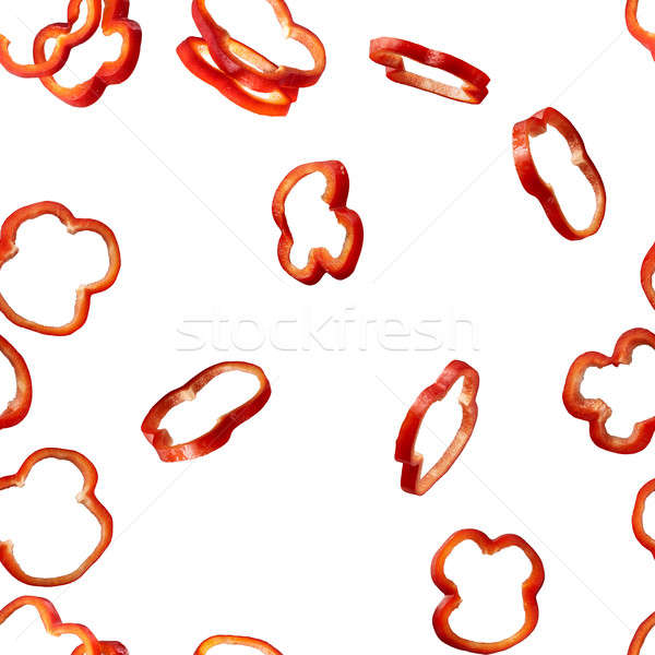 Pattern from sliced paprika. Stock photo © artjazz