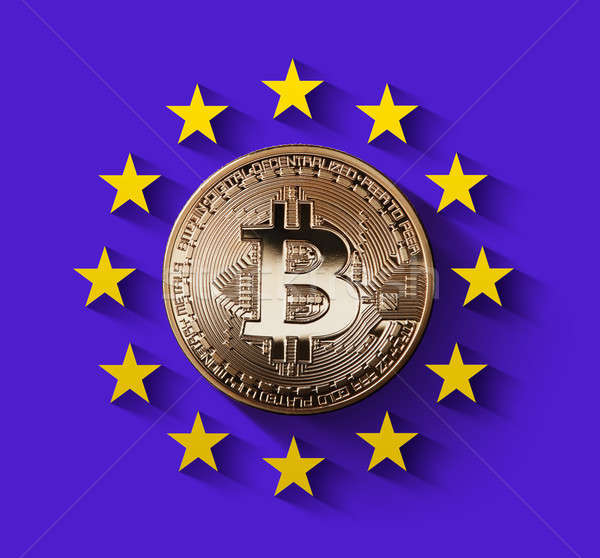 Bitcoinの 金貨 シンボル ヨーロッパ 紫外線 ヨーロッパの ストックフォト © artjazz