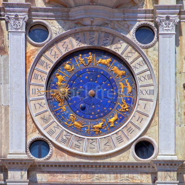 Zodiac clock at San Marco square in Venice Stock photo © artjazz