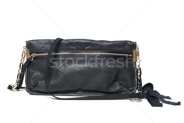 black leather clutch isolated on white Stock photo © artjazz
