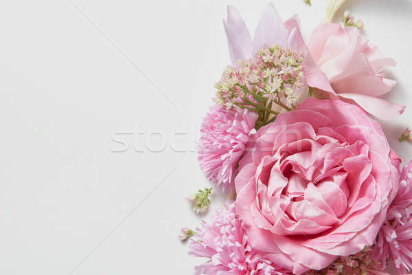 Stock foto: Bouquet · rosa · Rosen · rosa · Blume · Stelle · Text