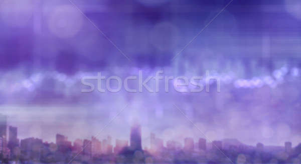 Modern city blurred digital background of ultra violet color Stock photo © artjazz