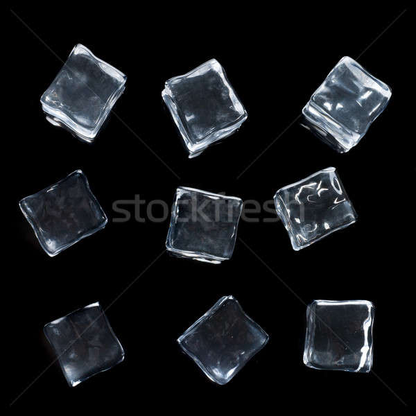 Eiswürfel isoliert schwarz Wasser Licht Glas Stock foto © artjazz