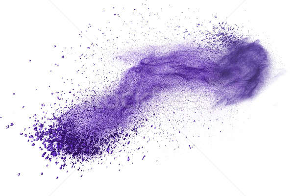 Purple powder explosion isolated on white Stock photo © artjazz