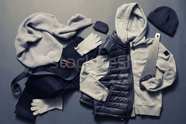Hiver vêtements ensemble chaud sombre [[stock_photo]] © artjazz