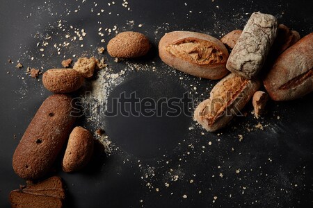 Different kinds of bread on background Stock photo © artjazz