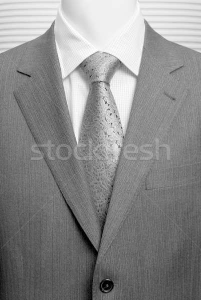 üzlet sötétszürke lakosztály fehér póló nyakkendő Stock fotó © artjazz