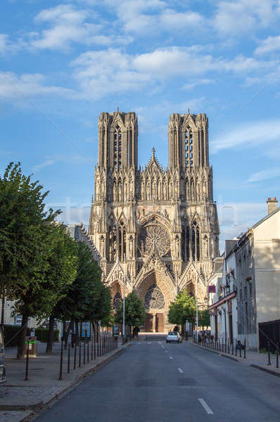 Catedral França ver rua verão Foto stock © artjazz