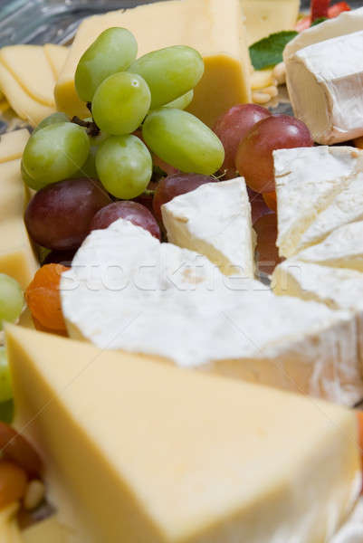 appetizer from cheese and grape Stock photo © artjazz