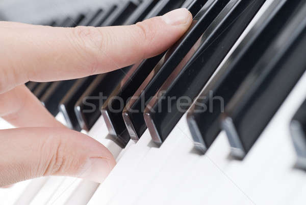 hand playing music on the piano Stock photo © artjazz