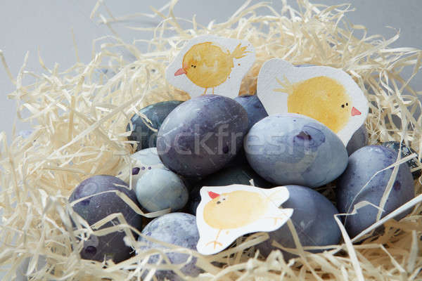 Handpainted Easter eggs Stock photo © artjazz