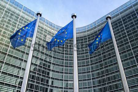Avrupa sendika bayraklar parlamento Brüksel Belçika Stok fotoğraf © artjazz