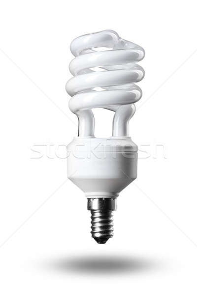 Foto stock: Energía · ahorro · fluorescente · bombilla · aislado · blanco