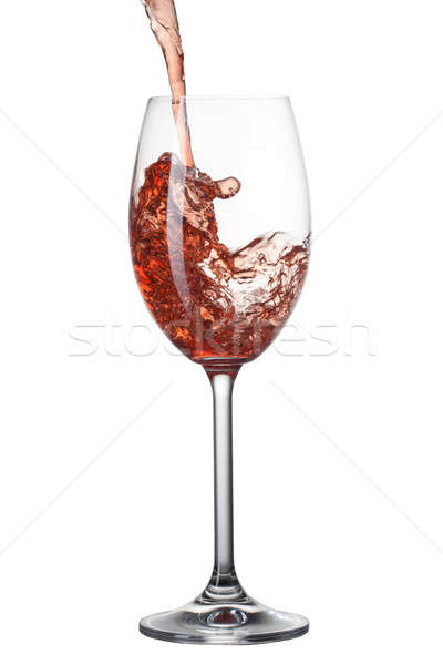 ストックフォト: 赤ワイン · ガラス · スプラッシュ · 孤立した · 白