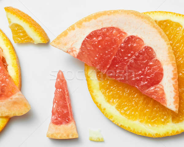 Stockfoto: Grapefruit · oranje · patroon · vers · citrus · vruchten