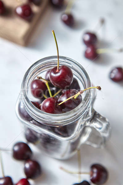 Natural fresh home grown fruits cherries of close-up. Ingredient Stock photo © artjazz