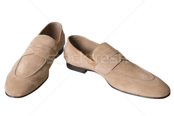 świetle brązowy mężczyzna skóry buty odizolowany Zdjęcia stock © artjazz