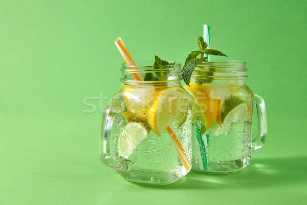 Cold natural lemonade with bubbles of air from natural tropical  Stock photo © artjazz