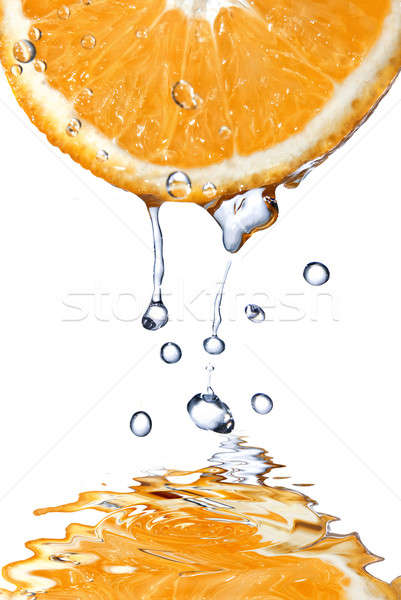 fresh water drops on grapefruit isolated on white Stock photo © artjazz