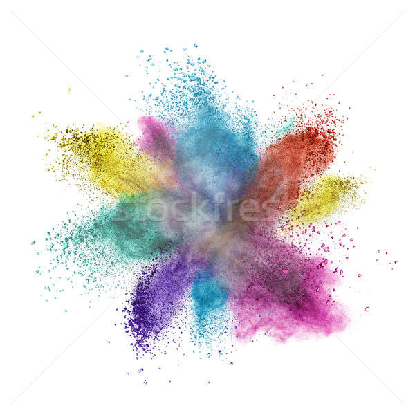 Color powder explosion isolated on white Stock photo © artjazz