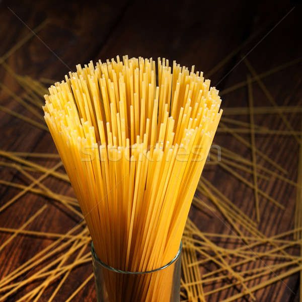 italian spaghetti on black Stock photo © artjazz