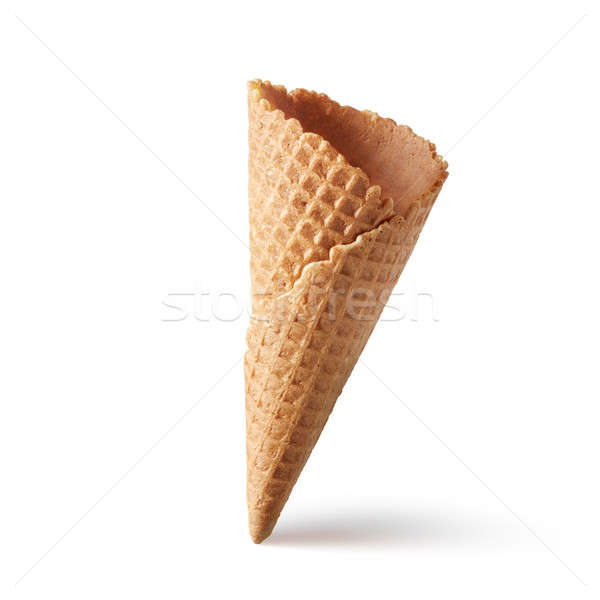Oblea cono blanco taza helado aislado Foto stock © artjazz