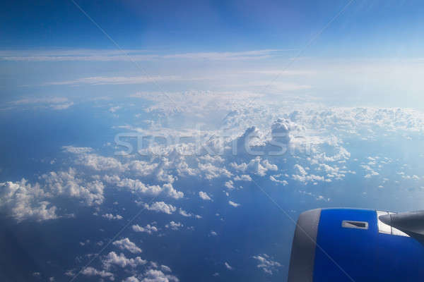 Foto stock: Ala · azul · nublado · cielo · nubes