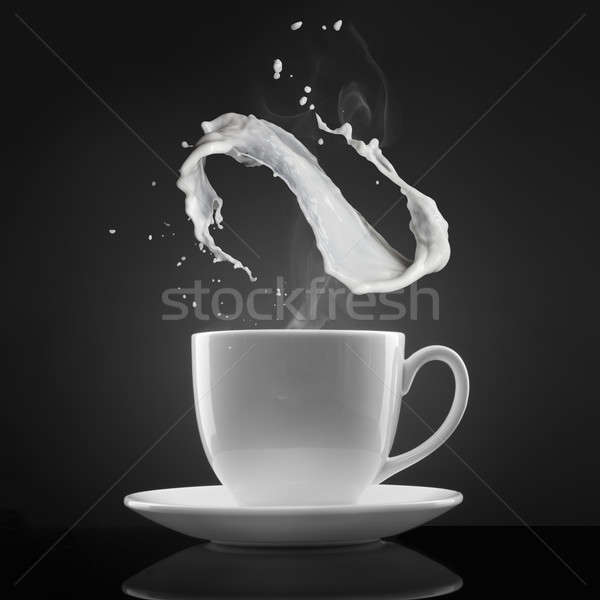 白 カップ ホット 液体 ミルク スプラッシュ ストックフォト © artjazz