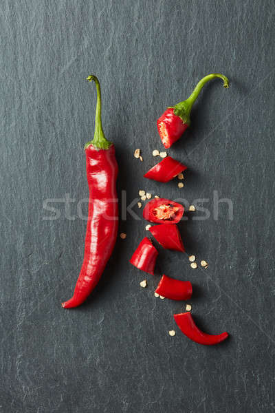 Red chili peppers Stock photo © artjazz