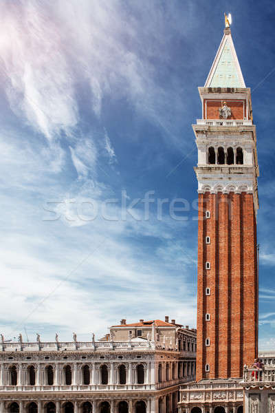 San Marco Campanile and Biblioteca Nazionale Marciana in Venice Stock photo © artjazz
