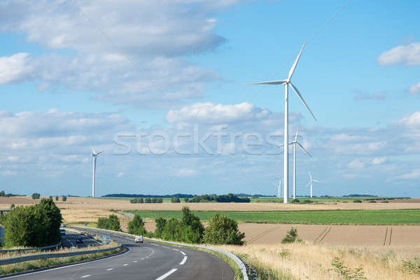 Wind Generator Turbine Sommer Landschaft Himmel Stock foto © artjazz