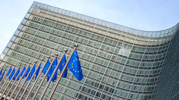European flags in front of the Berlaymont building Stock photo © artjazz