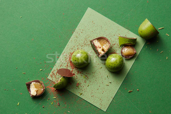 green chocolate candy with jelly Stock photo © artjazz