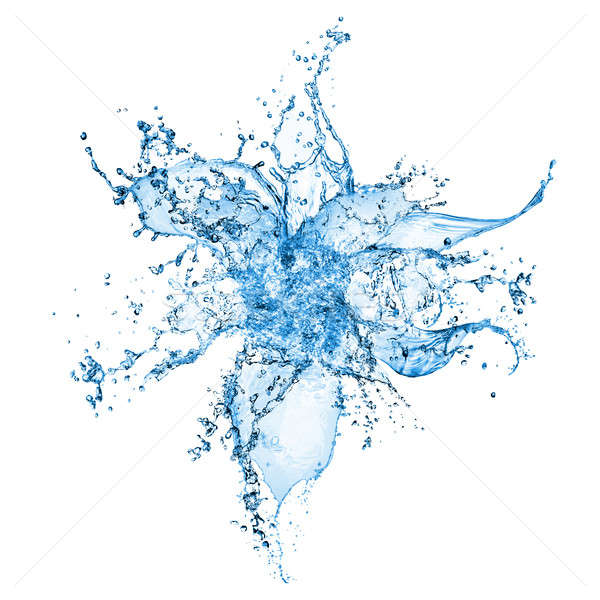 Kék csobbanás víz kék virág csobbanások izolált Stock fotó © artjazz