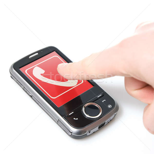 Finger Touchscreen isoliert weiß Hand Stock foto © artjazz
